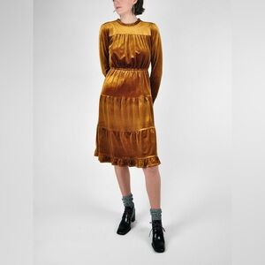 Velvet Mock Neck Dress by Mo:Vint